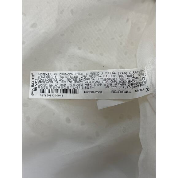 Zara The Emily Mini Babydoll Dress Mini Drop Waist Eyelet White Size L Coquette - Picture 14 of 16